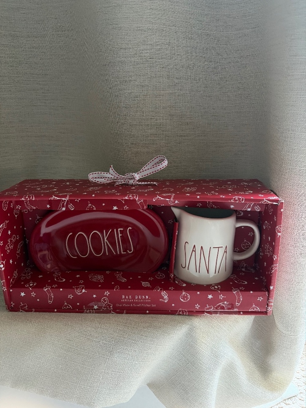 New Rae Dunn Christmas Cookies Plate & Pitcher Set